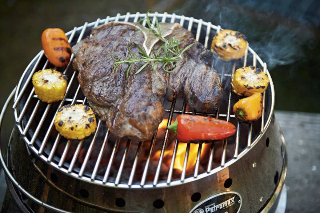 Petromax Atago Grill, Ofen, Feuerschale Grillrost Holzkohle-Grill klappbar Grill-Fläche (Durchmesser)=420 mm Edelstahl