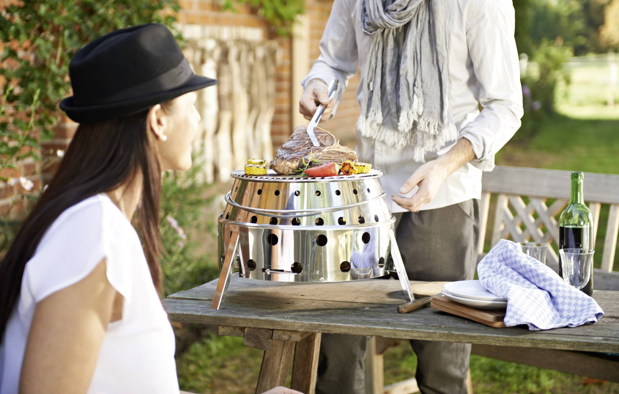 Petromax Atago Grill, Ofen, Feuerschale Grillrost Holzkohle-Grill klappbar Grill-Fläche (Durchmesser)=420 mm Edelstahl