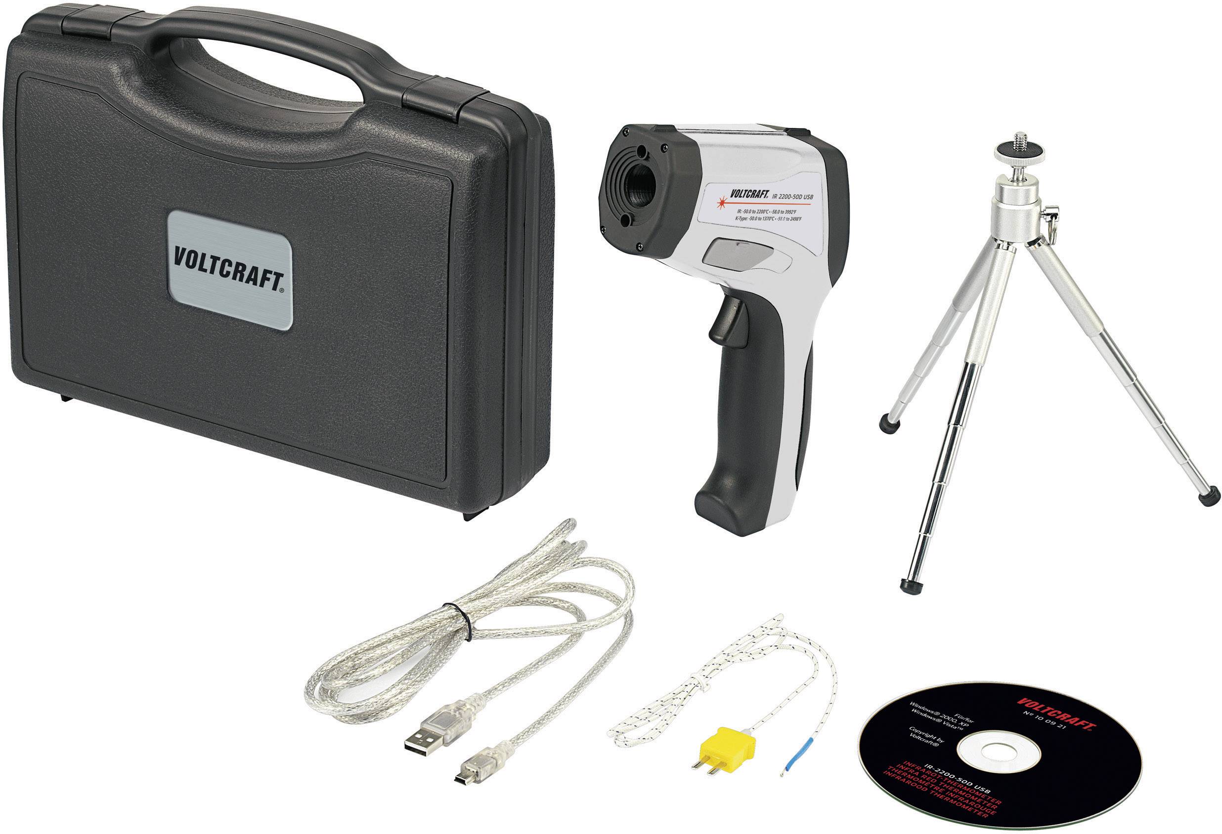 VOLTCRAFT IR-2200-50D Infrarot-Thermometer Optik 50:1 -50 - +2200°C Kontaktmessung, Pyrometer