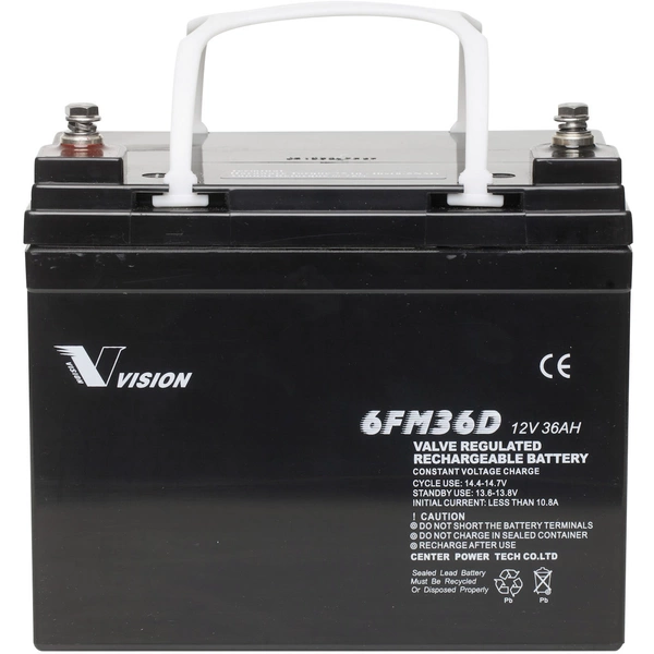 Vision Akkus FM-Serie 6FM36DXS Solarakku 12V 36Ah Blei-Vlies (AGM) (B x H x T) 195 x 155 x 130mm M6-Schraubanschluss Vision Akkus FM-Serie 6FM36DXS Solarakku 12V 36Ah Blei-Vlies (AGM) (B x H x T) 195 x 155 x 130mm M6-Schraubanschluss