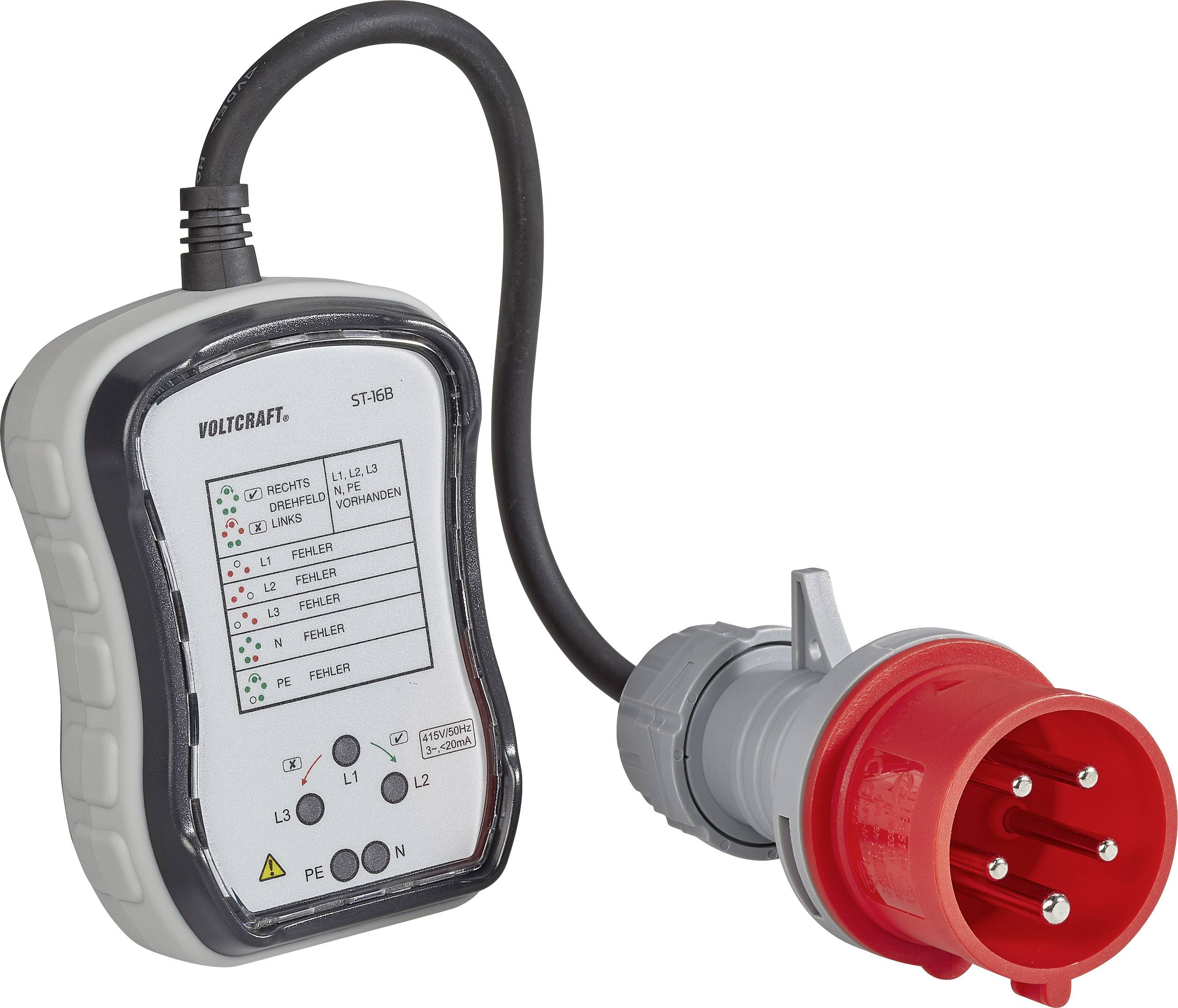 VOLTCRAFT ST-16B Steckdosentester Optisch