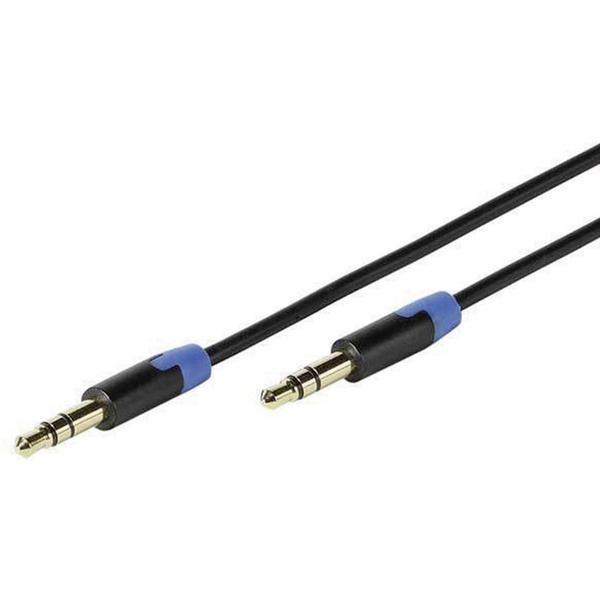 Vivanco 41903 Klinke Audio Anschlusskabel [1x Klinkenstecker 3.5mm - 1x Klinkenstecker 3.5 mm] 0.60m Schwarz vergoldete