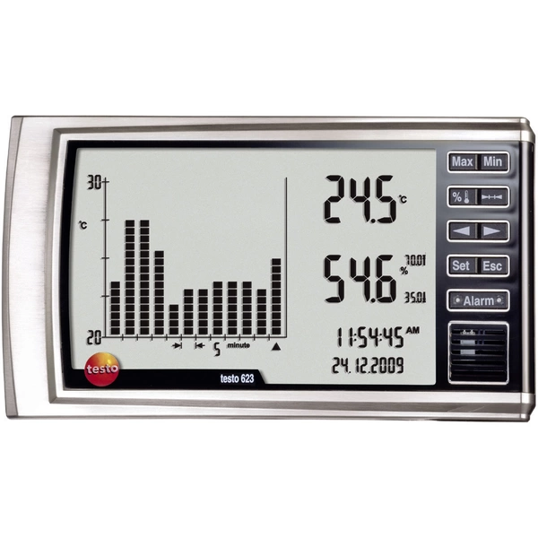 Testo 623 Luftfeuchtemessgerät (Hygrometer) 0% rF 100% rF Datenloggerfunktion, Taupunkt-/Schimmelwarnanzeige Testo 623 Luftfeuchtemessgerät (Hygrometer) 0% rF 100% rF Datenloggerfunktion, Taupunkt-/Schimmelwarnanzeige