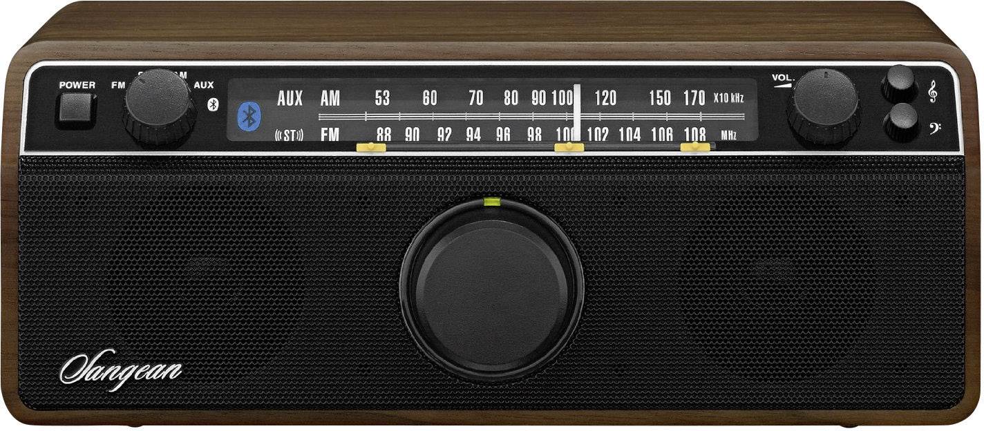 Sangean WR-12 BT Walnuss Tischradio UKW, MW AUX, Bluetooth® Holz