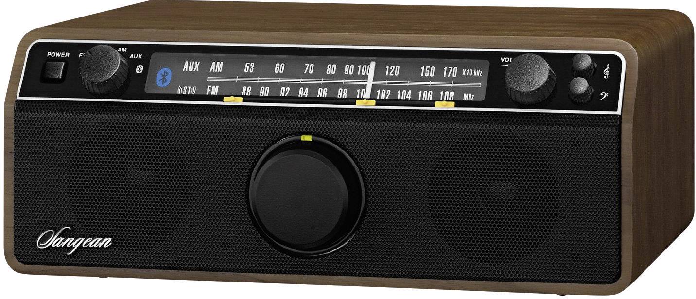 Sangean WR-12 BT Walnuss Tischradio UKW, MW AUX, Bluetooth® Holz