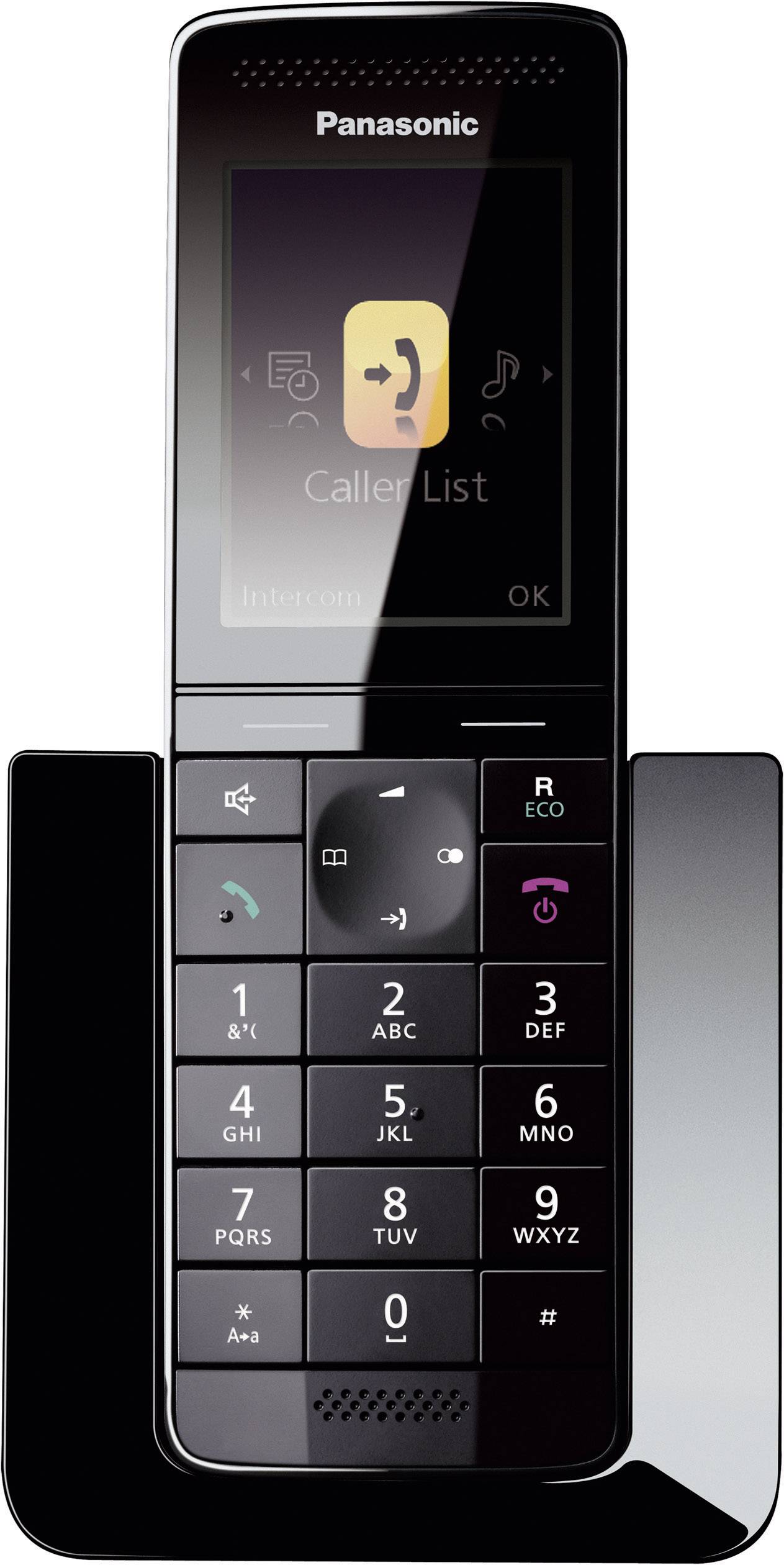 Panasonic KX-PRS120 DECT, GAP Schnurloses Telefon analog Anrufbeantworter, Babyphone Schwarz, Weiß