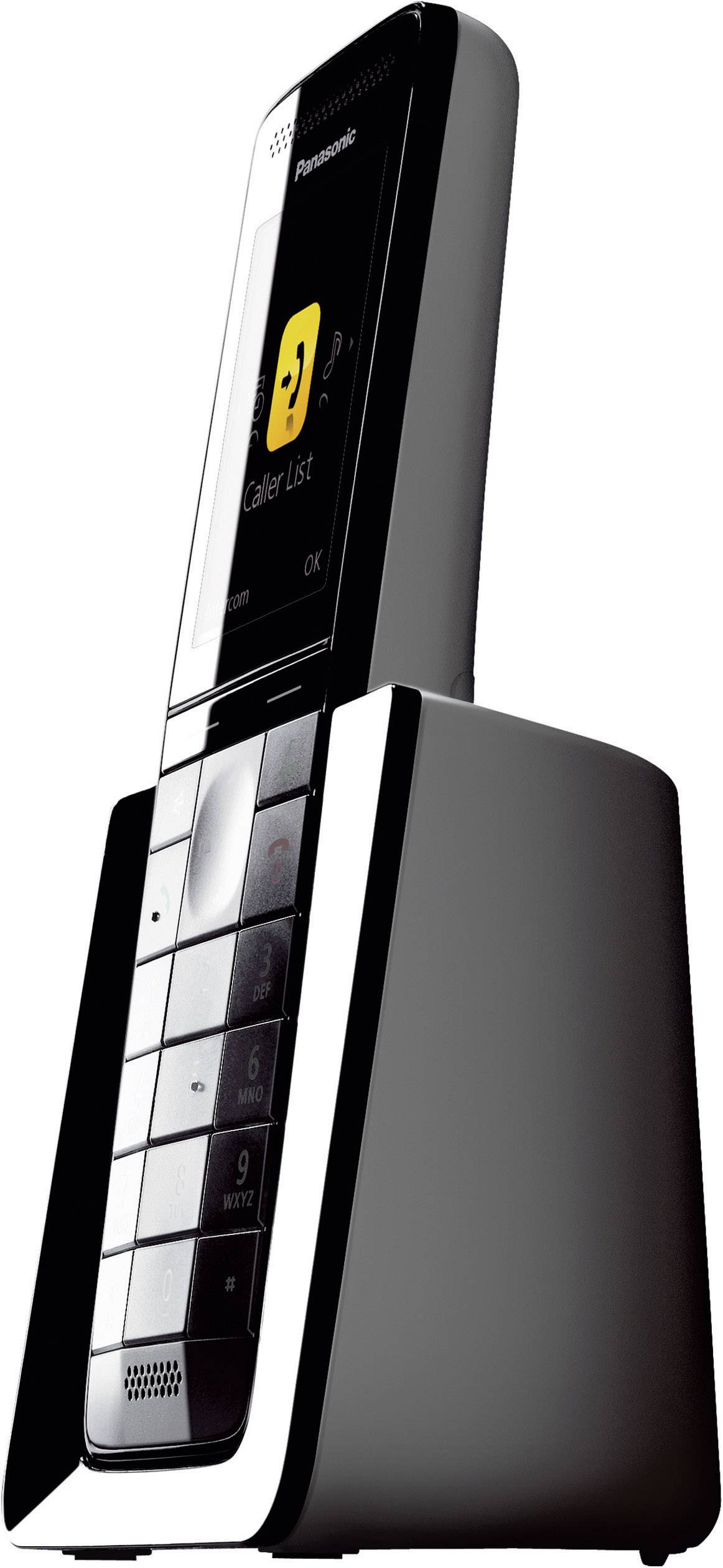 Panasonic KX-PRS120 DECT, GAP Schnurloses Telefon analog Anrufbeantworter, Babyphone Schwarz, Weiß