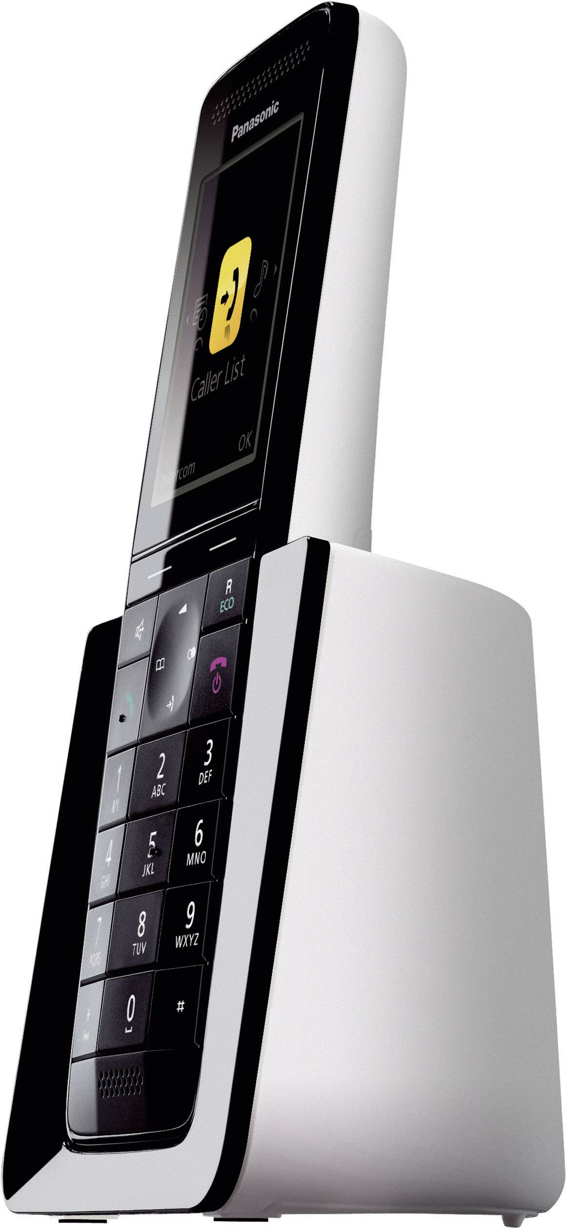 Panasonic KX-PRS120 DECT, GAP Schnurloses Telefon analog Anrufbeantworter, Babyphone Schwarz, Weiß