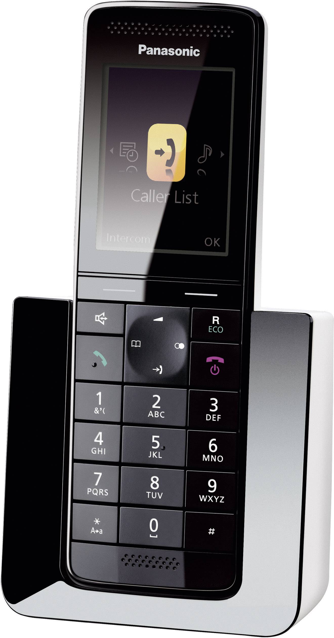 Panasonic KX-PRS120 DECT, GAP Schnurloses Telefon analog Anrufbeantworter, Babyphone Schwarz, Weiß