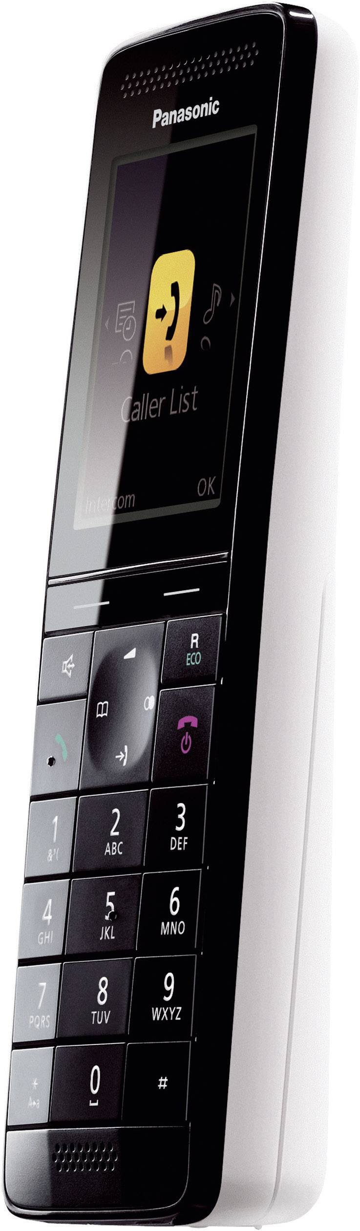 Panasonic KX-PRS120 DECT, GAP Schnurloses Telefon analog Anrufbeantworter, Babyphone Schwarz, Weiß