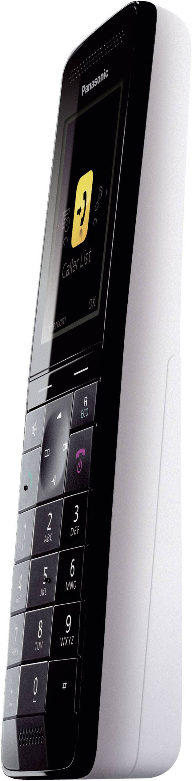 Panasonic KX-PRS120 DECT, GAP Schnurloses Telefon analog Anrufbeantworter, Babyphone Schwarz, Weiß