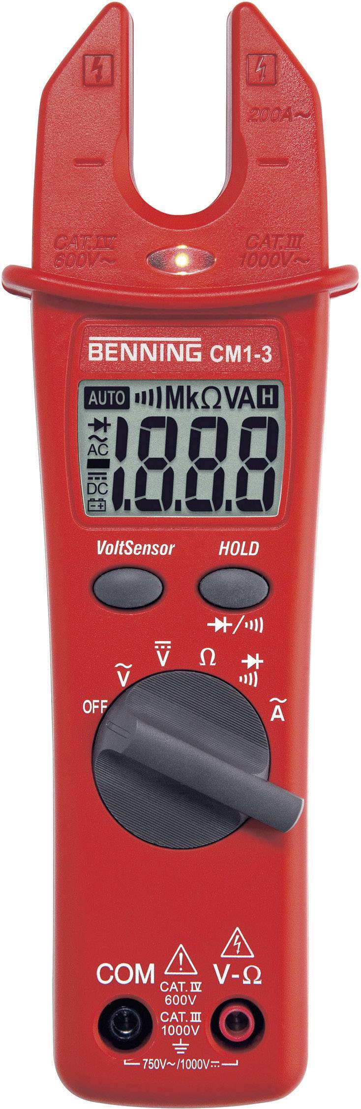 Benning CM 1-3 Stromzange, Hand-Multimeter digital CAT III 1000 V, CAT IV 600V Anzeige (Counts): 2000