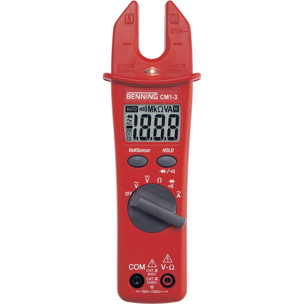Benning CM 1-3 Stromzange, Hand-Multimeter digital CAT III 1000 V, CAT IV 600V Anzeige (Counts): 2000 Benning CM 1-3 Stromzange, Hand-Multimeter digital CAT III 1000 V, CAT IV 600V Anzeige (Counts): 2000