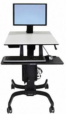 Ergotron WorkFit-C 1fach Mobiler Sitz-/Steh-PC-Arbeitsplatz 25,4 cm (10") - 61,0 cm (24") Schwarz, Grau Höhenverstellbar, Tastaturablage, Neigbar