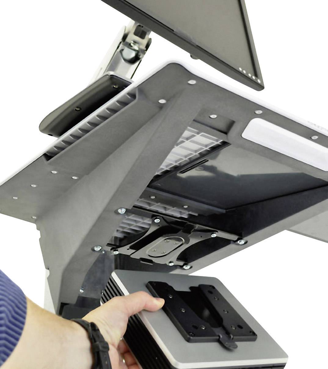 Ergotron Neo-Flex® 1fach TV-Rollwagen 25,4 cm (10") - 55,9 cm (22") Grau Höhenverstellbar, Tastaturablage, Neigbar, Rotierbar