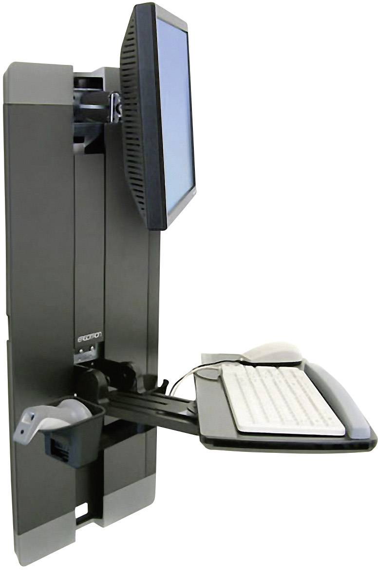 Ergotron StyleView Vertical Lift 1fach Monitor-Wandhalterung 25,4 cm (10") - 61,0 cm (24") Schwarz Tastaturablage, Neigbar, Schwenkbar