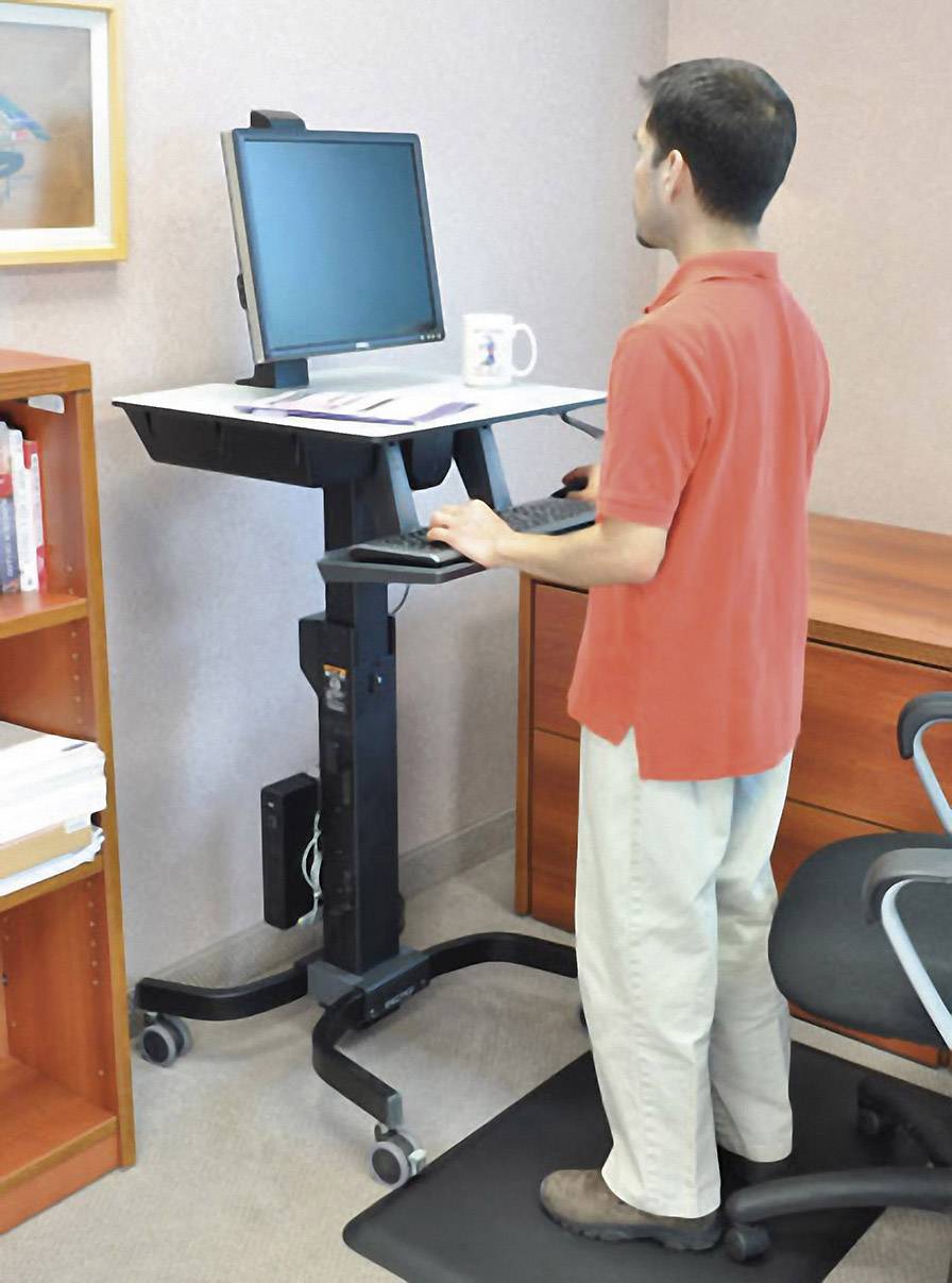 Ergotron WorkFit-C 1fach Mobiler Sitz-/Steh-PC-Arbeitsplatz 25,4 cm (10") - 76,2 cm (30") Schwarz, Grau Höhenverstellbar, Tastaturablage, Neigbar