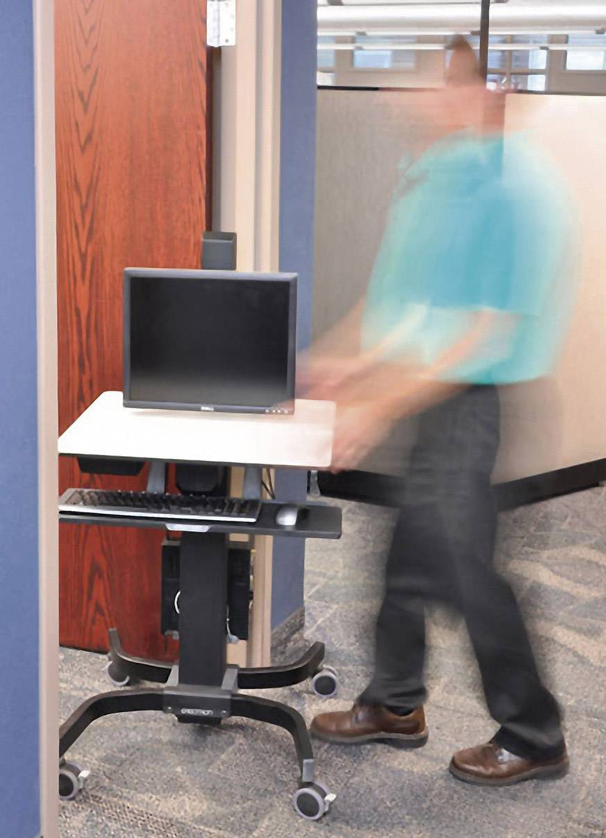 Ergotron WorkFit-C 1fach Mobiler Sitz-/Steh-PC-Arbeitsplatz 25,4 cm (10") - 76,2 cm (30") Schwarz, Grau Höhenverstellbar, Tastaturablage, Neigbar