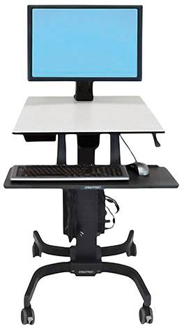 Ergotron WorkFit-C 1fach Mobiler Sitz-/Steh-PC-Arbeitsplatz 25,4 cm (10") - 76,2 cm (30") Schwarz, Grau Höhenverstellbar, Tastaturablage, Neigbar
