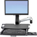 Ergotron StyleView® Sit-Stand Combo 1fach Monitor-Wandhalterung 25,4 cm (10") - 61,0 cm (24") Schwarz, Aluminium Höhenverstellbar, Tastaturablage,