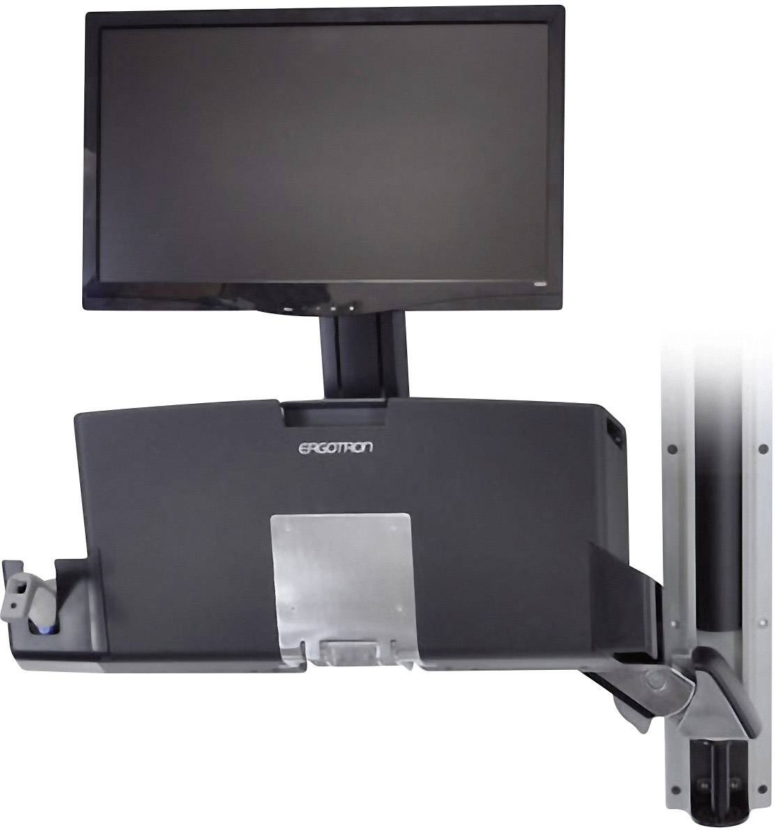 Ergotron StyleView® Sit-Stand Combo 1fach Monitor-Wandhalterung 25,4 cm (10") - 61,0 cm (24") Schwarz, Aluminium Höhenverstellbar, Tastaturablage,