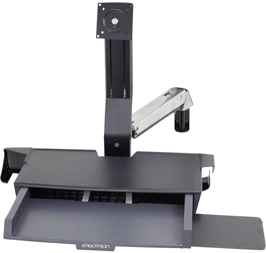 Ergotron Monitor-Wandhalterung StyleView® Sit-Stand Combo 1 Display(s) 25,4 cm (10") - 61 cm (24") Schwarz, Aluminium Höhenverstellbar, Tastaturabla