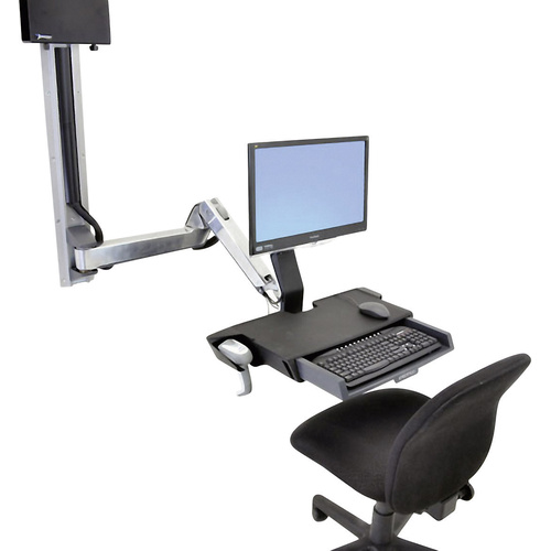 Ergotron StyleView Sit-Stand Combo 1fach Monitor-Wandhalterung 25,4cm (10") - 61,0cm (24") Aluminium (poliert) Höhenverstellbar