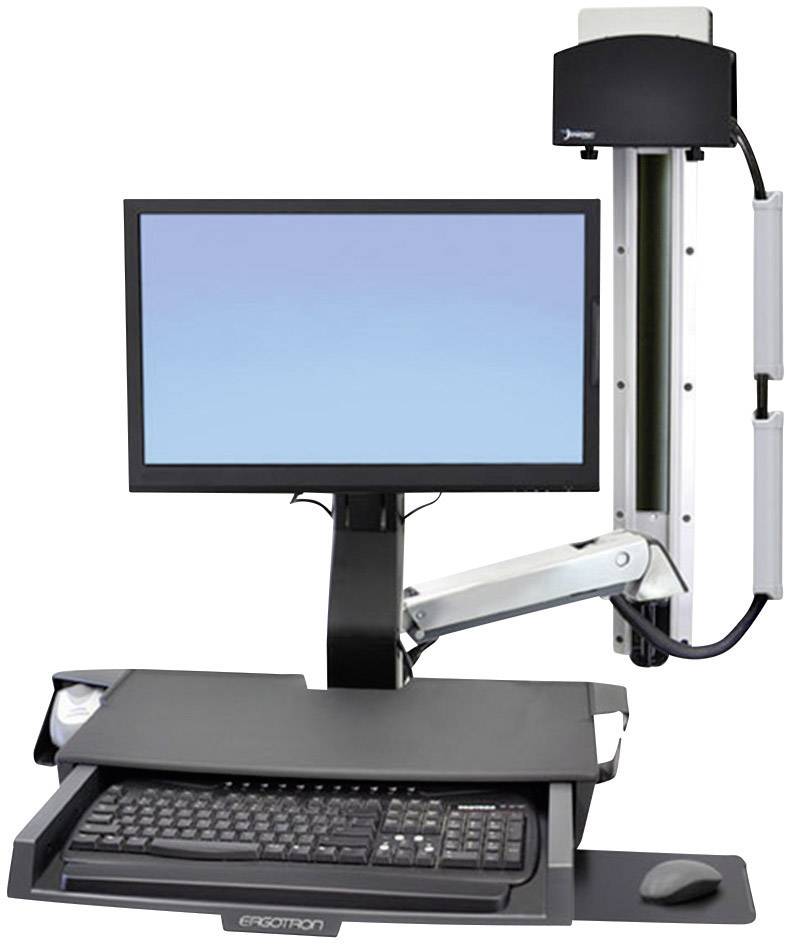 Ergotron StyleView Sit-Stand Combo 1fach Monitor-Wandhalterung 25,4 cm (10") - 61,0 cm (24") Aluminium (poliert) Höhenverstellbar, Tastaturablage