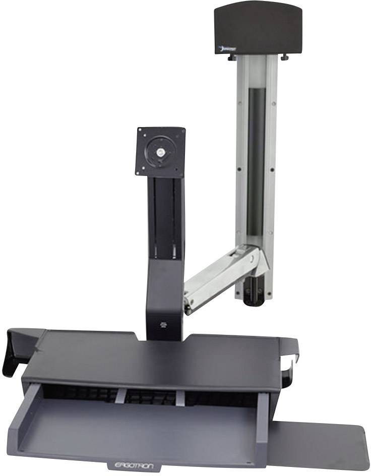 Ergotron StyleView Sit-Stand Combo 1fach Monitor-Wandhalterung 25,4 cm (10") - 61,0 cm (24") Aluminium (poliert) Höhenverstellbar, Tastaturablage