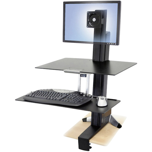 Ergotron WorkFit-S 1fach Monitor-Tischhalterung 25,4cm (10") - 61,0cm (24") Höhenverstellbar, Tastaturablage, Neigbar, Rotierbar