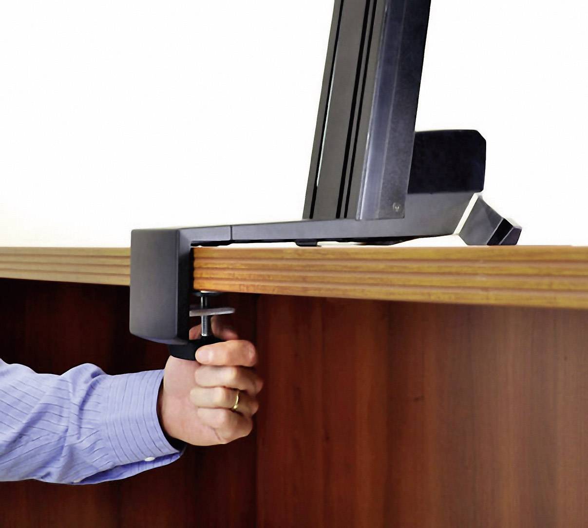 Ergotron Monitor-Tischhalterung WorkFit-S 1 Display(s) 25,4 cm (10") - 61 cm (24") Schwarz, Aluminium (poliert) Höhenverstellbar, Tastaturablage