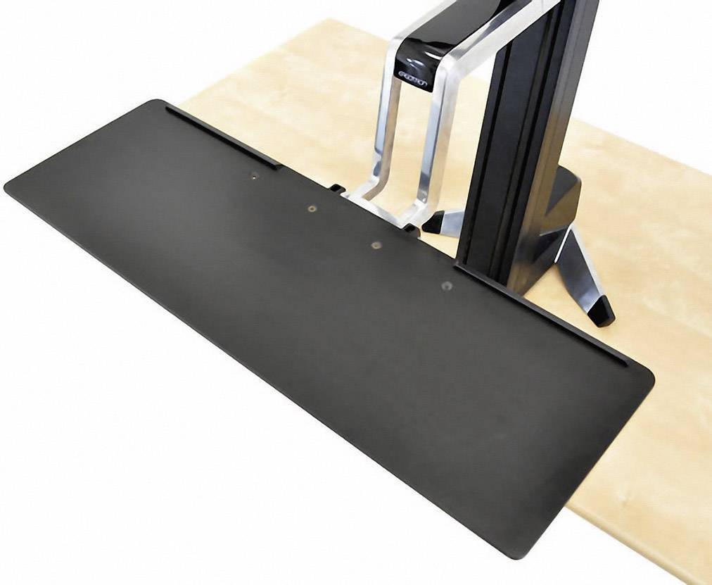 Ergotron Monitor-Tischhalterung WorkFit-S 1 Display(s) 25,4 cm (10") - 61 cm (24") Schwarz, Aluminium (poliert) Höhenverstellbar, Tastaturablage