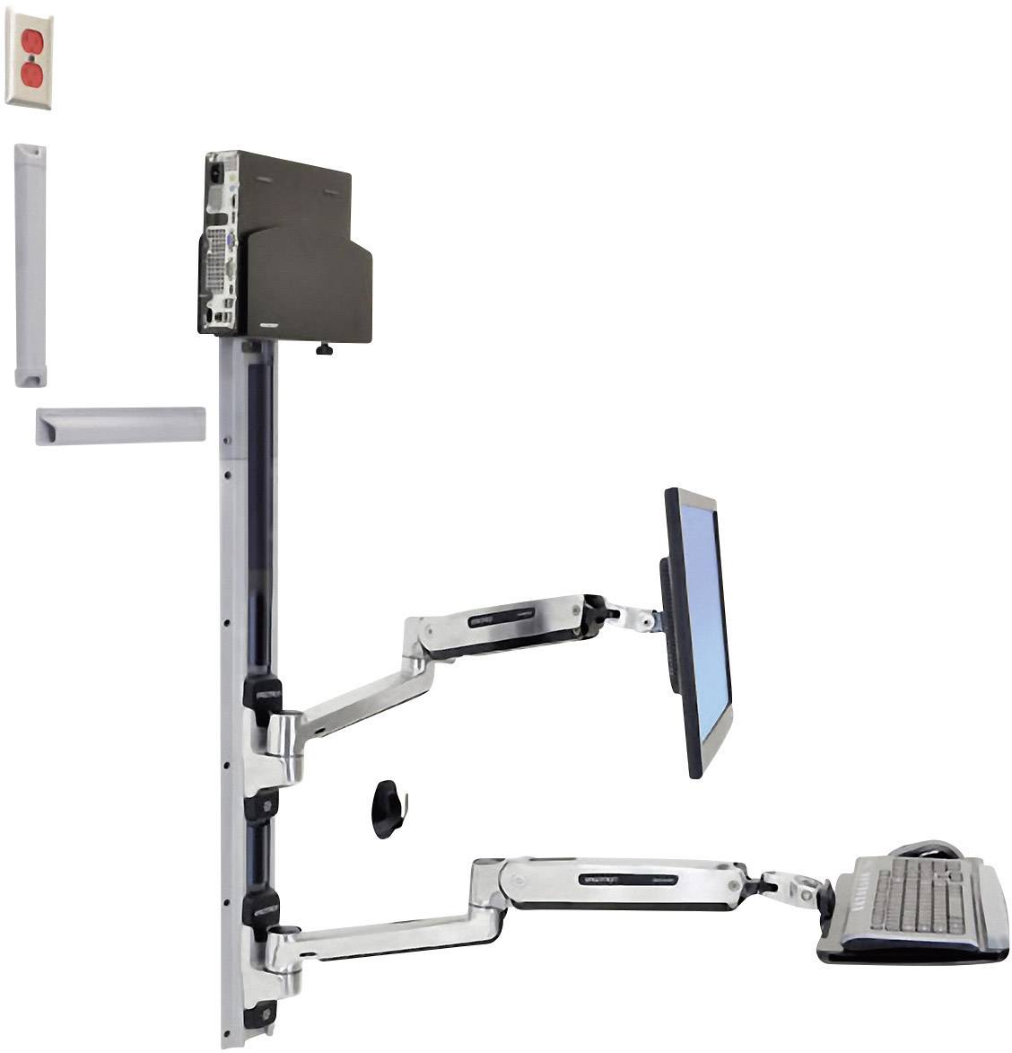 Ergotron 1fach Monitor-Wandhalterung 25,4 cm (10") - 106,7 cm (42") Aluminium (poliert) Neigbar, Schwenkbar, Rotierbar