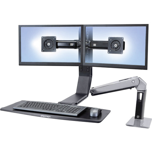 Ergotron WorkFit-A Dual 2fach Monitor-Tischhalterung 25,4cm (10") - 61,0cm (24") Höhenverstellbar, Tastaturablage, Neigbar