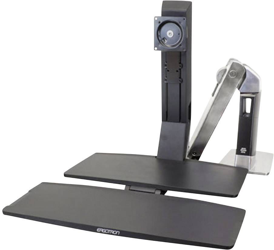 Ergotron WorkFit-A 1fach Monitor-Tischhalterung 25,4 cm (10") - 61 cm (24") Schwarz, Aluminium (poliert) Höhenverstellbar, Tastaturablage, Neigbar