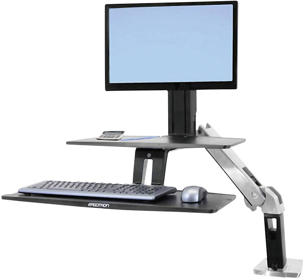 Ergotron WorkFit-A 1fach Monitor-Tischhalterung 25,4 cm (10") - 61 cm (24") Schwarz, Aluminium (poliert) Höhenverstellbar, Tastaturablage, Neigbar