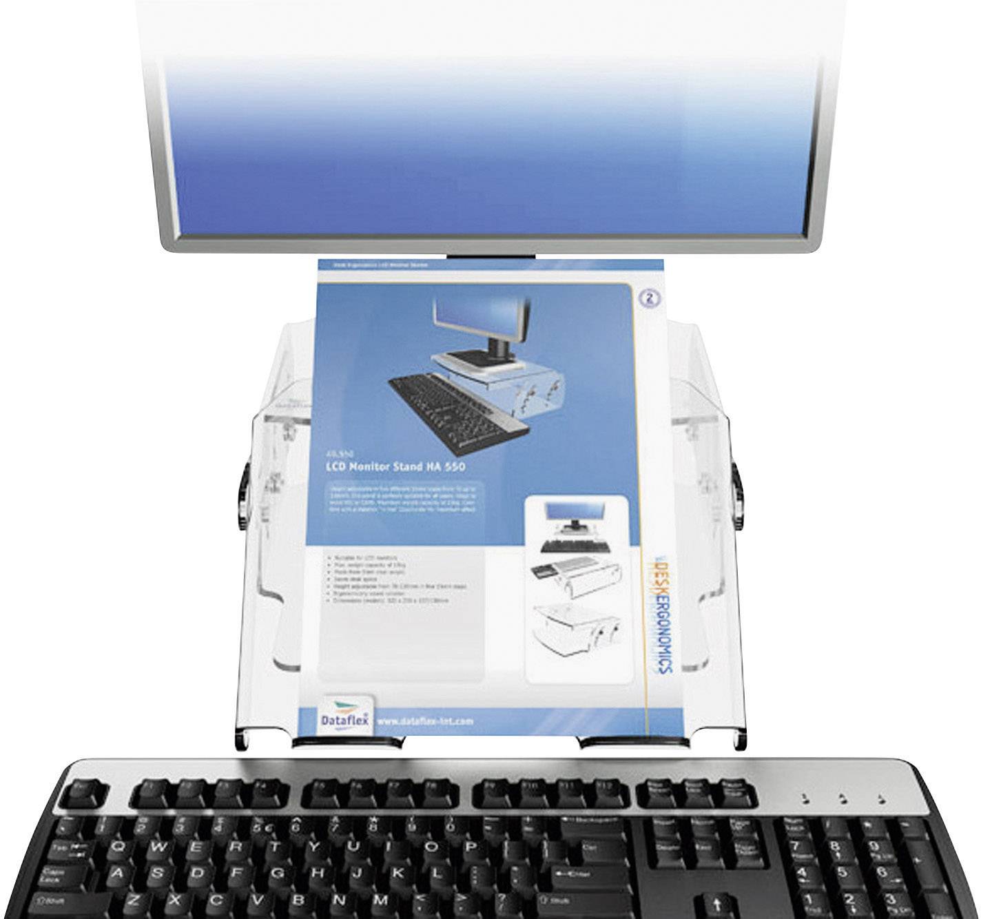 Dataflex LCD Monitorständer HV 570 Monitor-Erhöhung Höhen-Bereich: 10 bis 16 cm Transparent