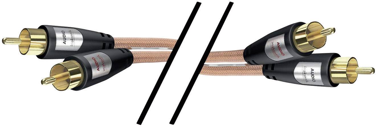 Inakustik 00304107 Cinch Audio Anschlusskabel [2x Cinch-Stecker - 2x Cinch-Stecker] 0.75 m Transparent vergoldete Steckkontakte