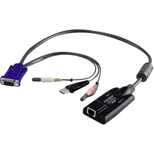 ATEN KVM Adapter [2x Klinkenstecker 2.5 mm, SPHD-15-Stecker, USB 1.1 Stecker A - 1x RJ45-Buchse] 0.09 m Schwarz