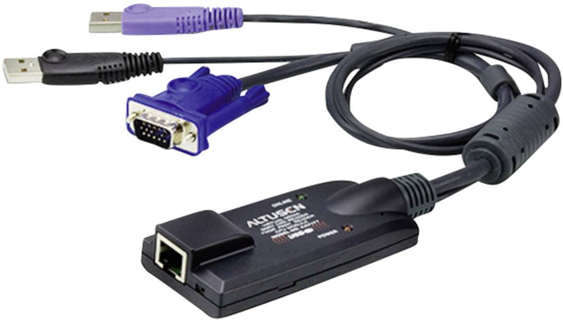 ATEN KVM Adapter [2x USB 1.1 Stecker A, VGA-Stecker - 1x RJ45-Buchse] 0.09 m Schwarz