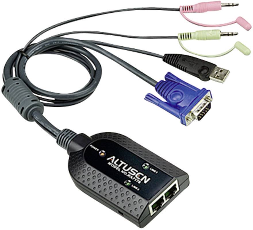 ATEN KVM Adapter [2x Klinkenstecker 2.5 mm, SPHD-15-Stecker, USB 1.1 Stecker A - 2x RJ45-Buchse] 0.09 m Schwarz