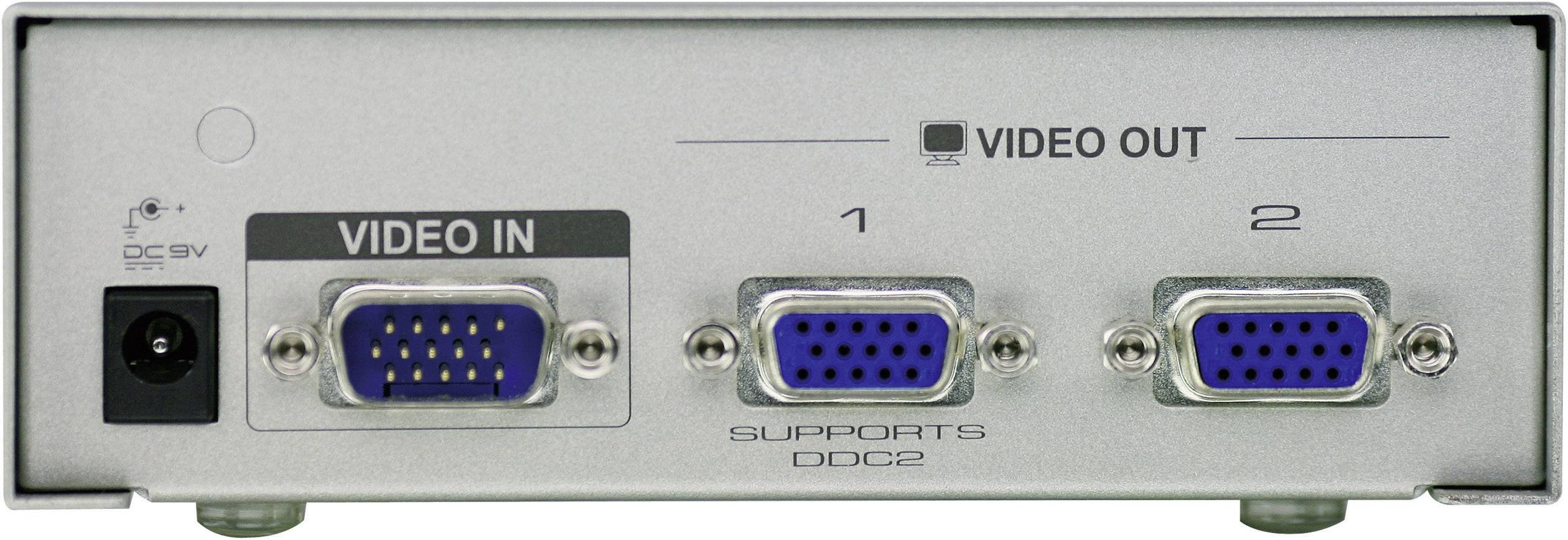 ATEN VS92A-AT-G 2 Port VGA-Splitter 1920 x 1440 Pixel Silber