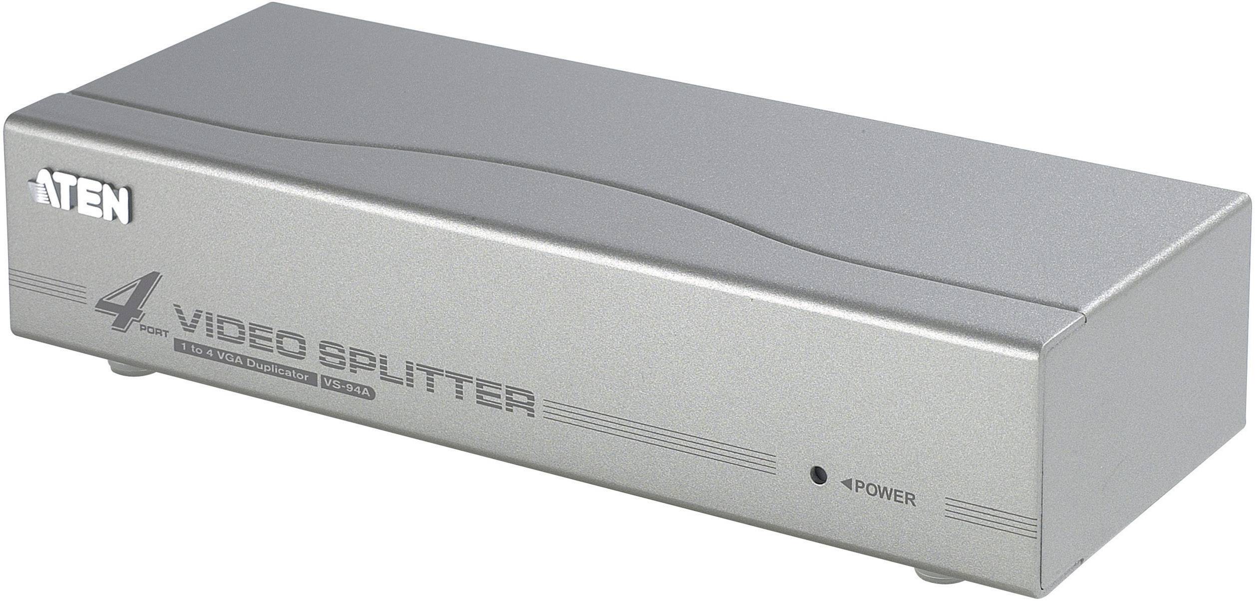 ATEN DELETE 4 Port VGA-Splitter  1920 x 1440 Pixel Silber