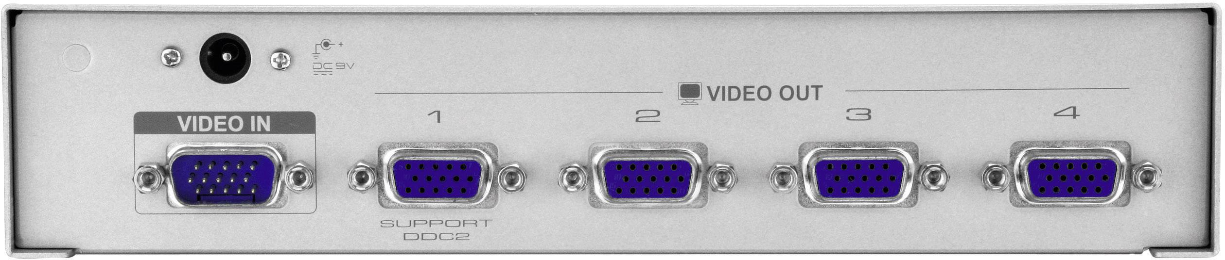 ATEN DELETE 4 Port VGA-Splitter  1920 x 1440 Pixel Silber