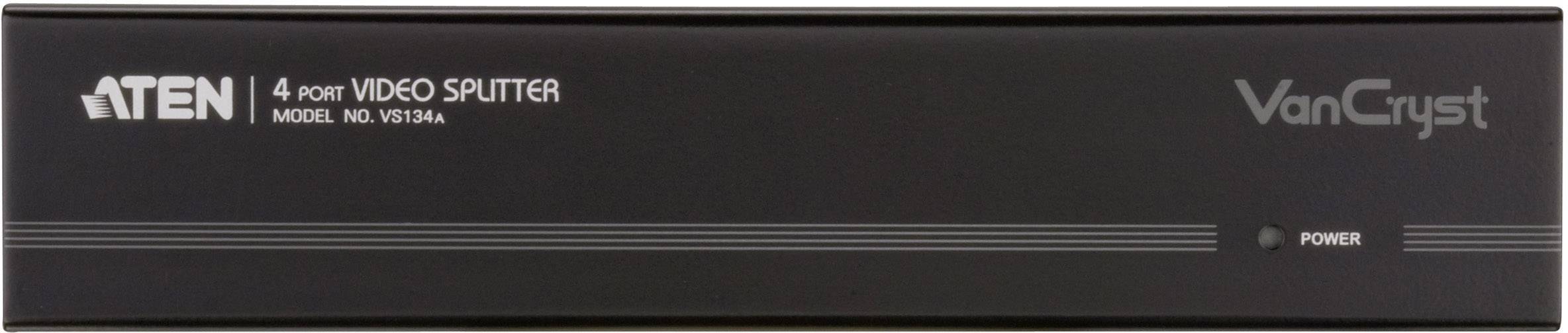 ATEN VS134A-AT-G 4 Port VGA-Splitter mit eingebautem Repeater 2048 x 1536 Pixel Schwarz