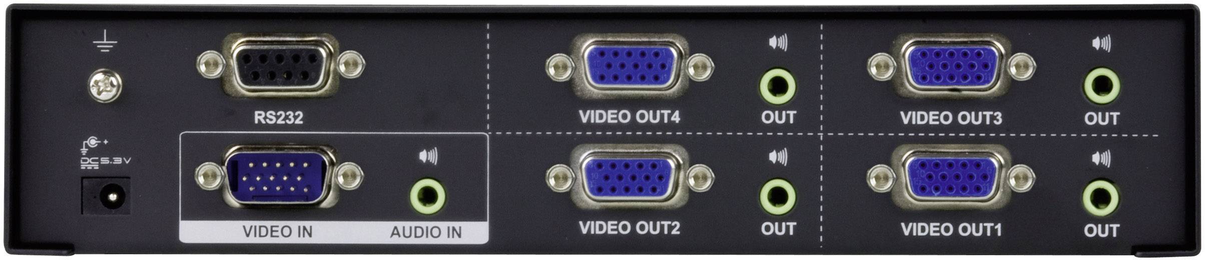 ATEN VS0104-AT-G 4 Port VGA-Splitter 1920 x 1440 Pixel Schwarz