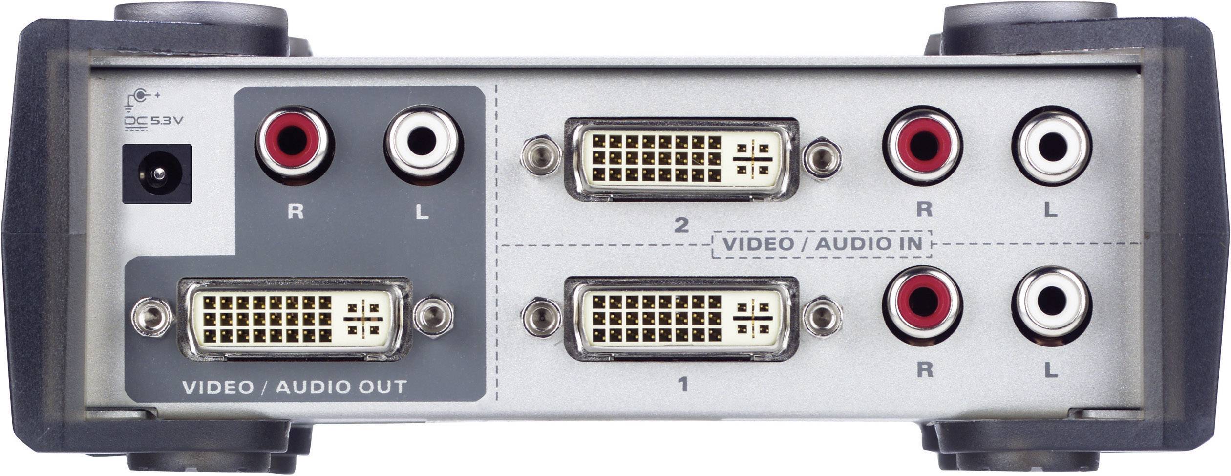ATEN VS261-AT-G 2 Port DVI-Switch mit Fernbedienung 1920 x 1200 Pixel