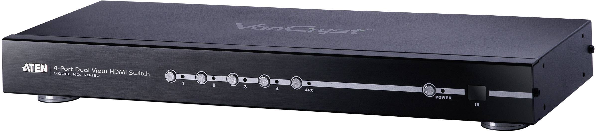 ATEN VS482-AT-G 4 Port HDMI-Matrix-Switch mit Fernbedienung 1920 x 1080 Pixel