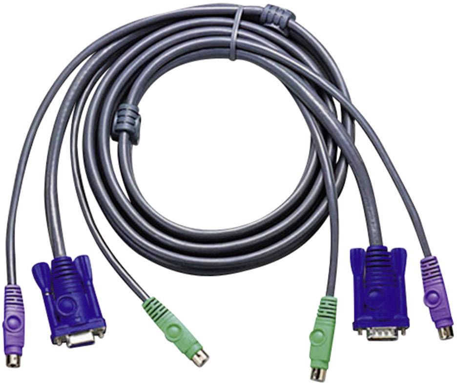 ATEN KVM Anschlusskabel [1x VGA-Stecker, PS/2-Stecker, PS/2-Stecker - 1x VGA-Buchse, PS/2-Stecker, PS/2-Stecker] 3.00 m Schwarz