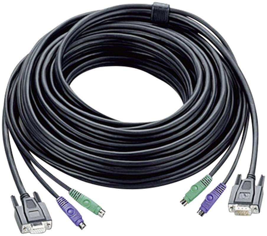 ATEN KVM Verlängerungskabel [2x PS/2-Stecker, SPHD-15-Stecker - 2x PS/2-Buchse, SPHD-15-Buchse] 20.00 m Schwarz